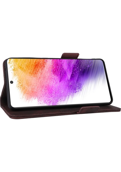 Samsung Galaxy A73 5g Için Pu Deri Telefon Kılıfı, Cüzdan Flip Stand Shockproof Tpu Iç Kabuk Anti-Dust Kapak (Yurt Dışından)