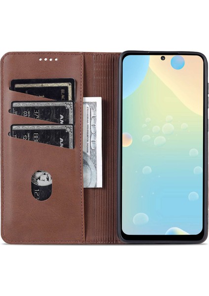 Samsung Galaxy A73 Için Azns 5g Katlanabilir Stand Dokulu Deri Telefon Kılıfı Manyetik Otomatik Absorbed Anti-Fall Anti Koruyucu Cüzdan (Yurt Dışından) fiyatları