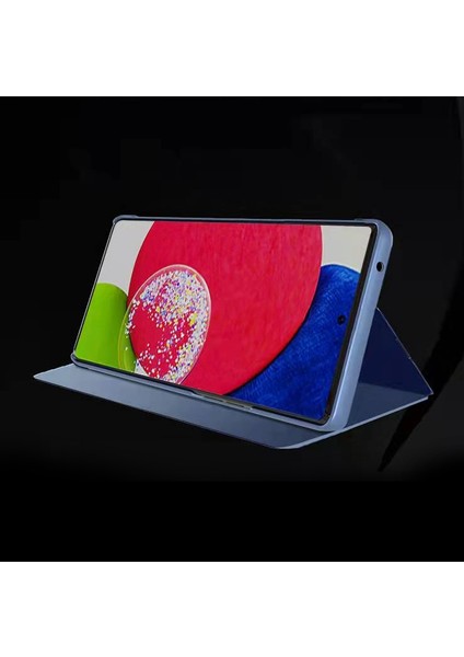 Samsung Galaxy A73 Için 5g Pu Deri Akıllı Görünüm Pencere Kılıfı Elektroplat Tam Vücut Koruma Stand Flip Ayna Telefon Kapağı (Yurt Dışından) modelleri