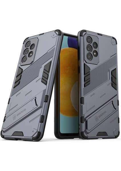 Samsung Galaxy A73 5g Için Eller Kickstand Tasarım Anti-Fall Anti-Fall Koruma Tpu + Pc Hybrid Telefon Kılıf Kabuğu (Yurt Dışından)