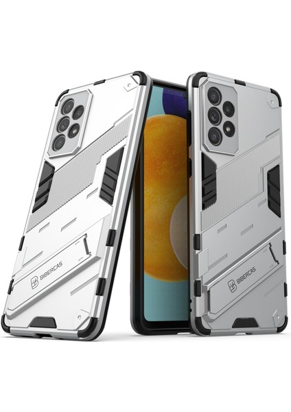 Samsung Galaxy A73 5g Için Eller Kickstand Tasarım Anti-Fall Anti-Fall Koruma Tpu + Pc Hybrid Telefon Kılıf Kabuğu (Yurt Dışından)