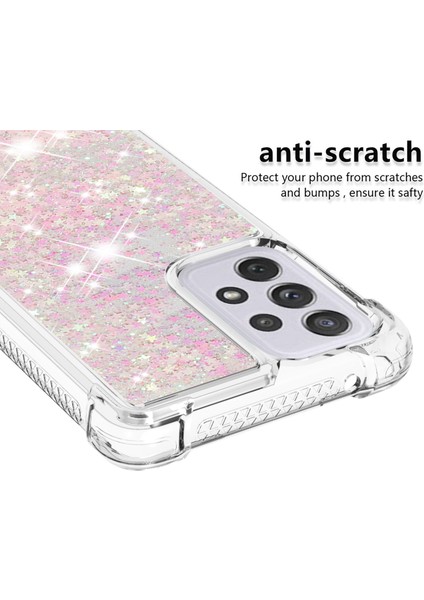 Samsung Galaxy A73 5g Için Glitter Case, Sparkle Quicksand ve Yüzen Sıvı Yumuşak Tpu Koruyucu Telefon Kılıfı (Yurt Dışından)