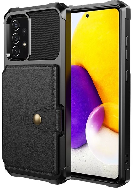 Samsung Galaxy A73 5g Tpu + Pu Deri Cüzdan Kickstand Fonksiyonu Manyetik Metal Tabakası ile Cep Telefonu Kasası (Yurt Dışından) fiyatları