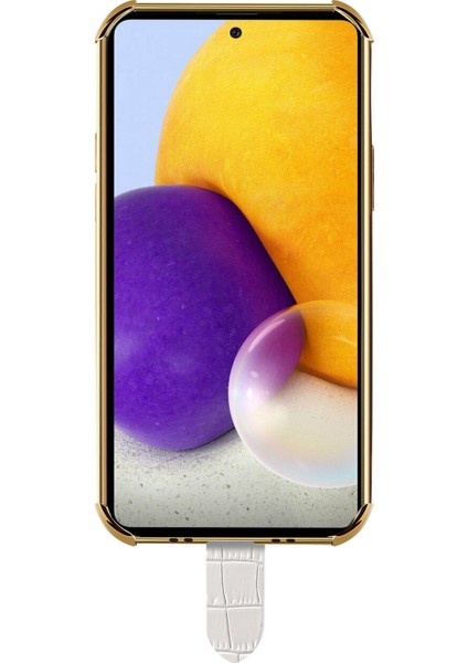 Samsung Galaxy A73 Için 5g Pu Deri Kaplamalı Tpu Cep Telefon Kapağı Timsah Dokusu 6d Elektrokaplatma Bilek Bantlı Hassas Kesme Kılıfı (Yurt Dışından) fırsatları