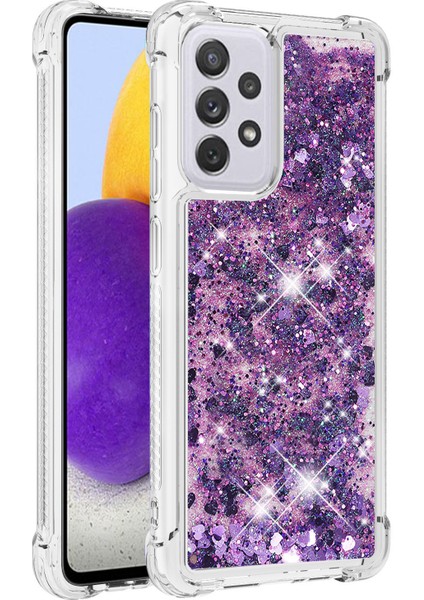 Samsung Galaxy A73 5g Için Glitter Case, Sparkle Quicksand ve Yüzen Sıvı Yumuşak Tpu Koruyucu Telefon Kılıfı (Yurt Dışından)