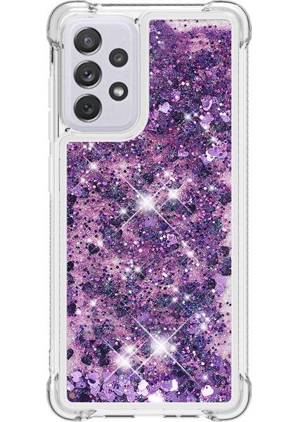 Samsung Galaxy A73 5g Için Glitter Case, Sparkle Quicksand ve Yüzen Sıvı Yumuşak Tpu Koruyucu Telefon Kılıfı (Yurt Dışından)