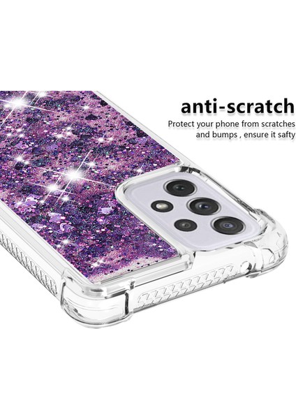 Samsung Galaxy A73 5g Için Glitter Case, Sparkle Quicksand ve Yüzen Sıvı Yumuşak Tpu Koruyucu Telefon Kılıfı (Yurt Dışından)