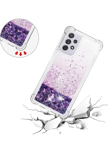 Samsung Galaxy A73 5g Için Glitter Case, Sparkle Quicksand ve Yüzen Sıvı Yumuşak Tpu Koruyucu Telefon Kılıfı (Yurt Dışından)