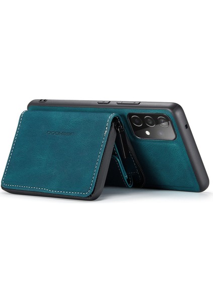 Samsung Galaxy A73 5g Söndürülebilir 2'si 1'ör Kılıfı Manyetik Fermuar Cüzdan Deri Kaplamalı Tpu Kickstand ile (Yurt Dışından) modelleri