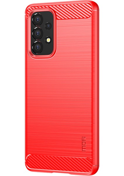 Mofı Karbon Fiber Doku Fırçalanmış Yüzey Tpu Telefon Kılıfı Samsung Galaxy A53 5g Için Kazanmaya Dayanıklı Koruyucu Kapak (Yurt Dışından)