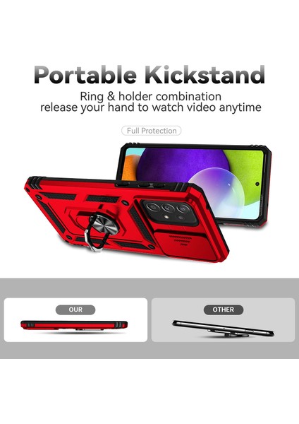 Samsung Galaxy A73 5g Kamera Koruma Kılıfı Yumuşak Tpu + Sert Pc Hibrit Tasarım Şok Emilim Koruyucu Kapak Dönen Halka Kickstand (Yurt Dışından) modelleri