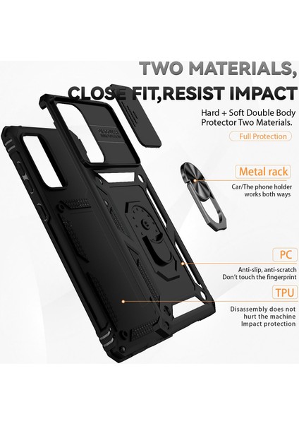 Samsung Galaxy A73 5g Kamera Koruma Kılıfı Yumuşak Tpu + Sert Pc Hibrit Tasarım Şok Emilim Koruyucu Kapak Dönen Halka Kickstand (Yurt Dışından) indirimleri
