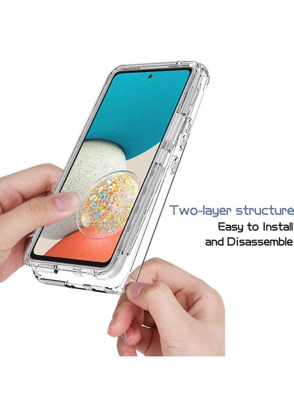 Samsung Galaxy A53 5g Için 3-1 Arada Pc+Tpu Hibrit Kılıf, Pet Ekranı Koruyucu ile Gradyan Iyi Korumalı Şok Geçirmez Cep Telefonu Kapağı (Yurt Dışından)