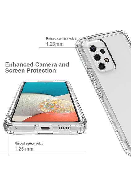 Samsung Galaxy A53 5g Için 3-1 Arada Pc+Tpu Hibrit Kılıf, Pet Ekranı Koruyucu ile Gradyan Iyi Korumalı Şok Geçirmez Cep Telefonu Kapağı (Yurt Dışından)