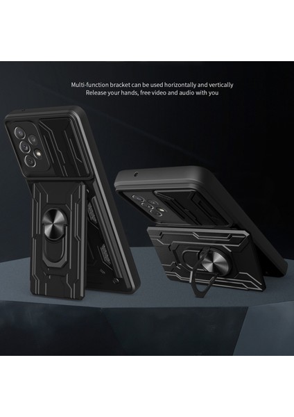 Kickstand Kamera Kapağı Slayt Anti-Çizik Koruyucu Sert Pc Samsung Galaxy A53 5g Için Kart Tutucu Yuvası ile Yumuşak Tpu Kılıf (Yurt Dışından) fiyatları