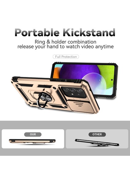 Samsung Galaxy A73 5g Kamera Koruma Kılıfı Yumuşak Tpu + Sert Pc Hibrit Tasarım Şok Emilim Koruyucu Kapak Dönen Halka Kickstand (Yurt Dışından) modelleri
