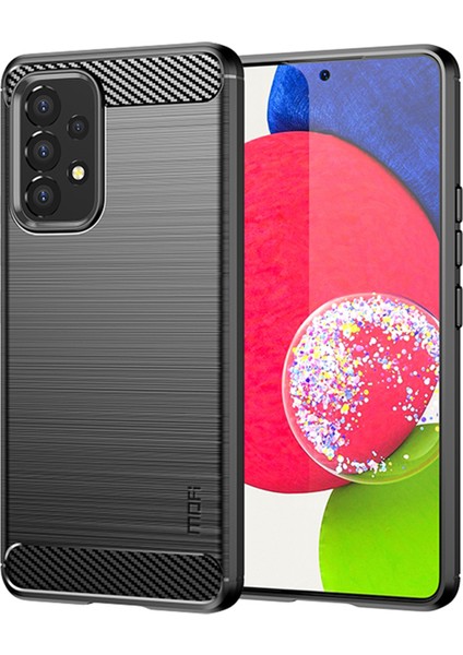 Mofı Karbon Fiber Doku Fırçalanmış Yüzey Tpu Telefon Kılıfı Samsung Galaxy A53 5g Için Kazanmaya Dayanıklı Koruyucu Kapak (Yurt Dışından)