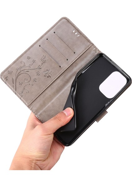 Samsung Galaxy A73 Için 5g Kelebek Çiçeği Baskılı Cüzdan Telefon Kılıfı Pu Deri Folio Flip Kapak Stand/kayış (Yurt Dışından)