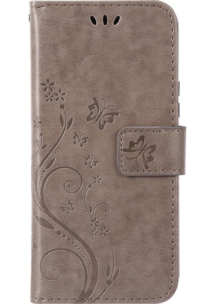 Samsung Galaxy A73 Için 5g Kelebek Çiçeği Baskılı Cüzdan Telefon Kılıfı Pu Deri Folio Flip Kapak Stand/kayış (Yurt Dışından)