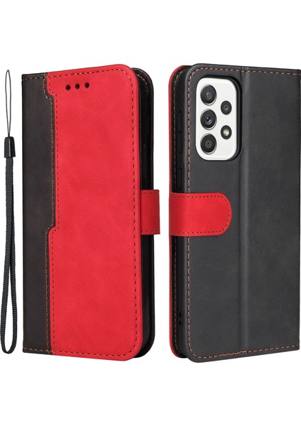 Renk Ekleme Stand Cüzdan Fonksiyonu Pu Deri Kılıf Telefon Kapağı Samsung Galaxy A53 5g Için Bilek Kayışı ile (Yurt Dışından)