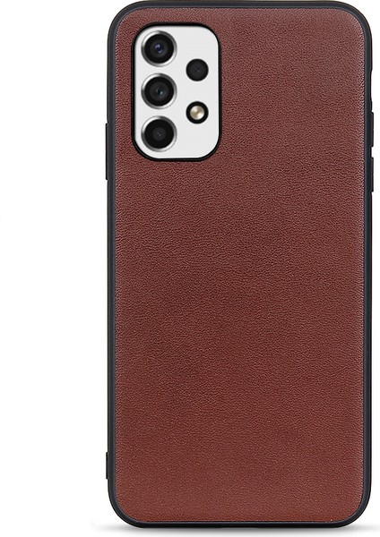 Samsung Galaxy A53 5g Için Dokulu Gerçek Işık Şok Geçirmez Deri Kaplamalı Pc + Tpu Hibrit Kılıf Telefon Kabuğu (Yurt Dışından)
