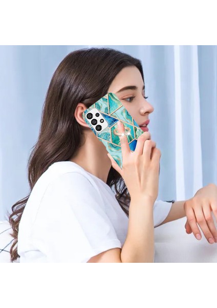 Samsung Galaxy A53 Için 5g Yb Imd Serisi-7 Mermer Desen Bump Kanıtı Tpu Kılıfı, Yüzük Kickstand Telefon Kapağı Elektrokaplatma Imd Koruyucu Kabuk (Yurt Dışından) fırsatları