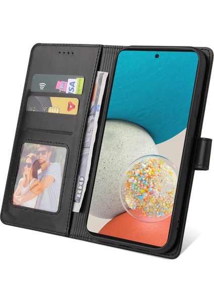 Samsung Galaxy A53 Için 5g Birleştirme Pu Deri Telefon Kılıf Cüzdan Stand Manyetik Toka Kapağı (Yurt Dışından)