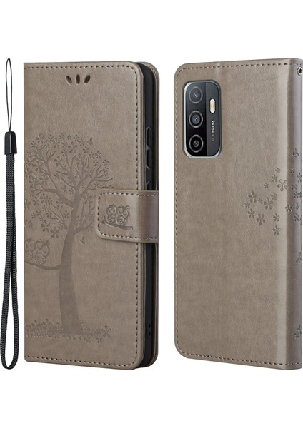 Pu Deri Baykuş Ağacı Baskılı Cüzdan Flip Case Standı Samsung Galaxy A53 5g (Yurt Dışından)