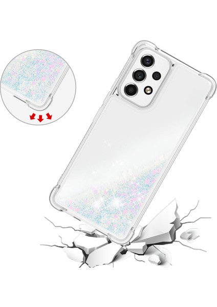 Işıltılı Payetler Quicksand Tpu Kapak Kabuğu Damla Geçirmez Telefon Koruyucu Kasa Samsung Galaxy A53 5g (Yurt Dışından)