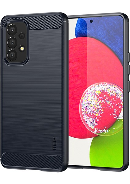 Mofı Karbon Fiber Doku Fırçalanmış Yüzey Tpu Telefon Kılıfı Samsung Galaxy A53 5g Için Kazanmaya Dayanıklı Koruyucu Kapak (Yurt Dışından)