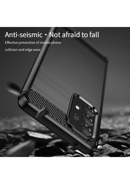 Mofı Karbon Fiber Doku Fırçalanmış Yüzey Tpu Telefon Kılıfı Samsung Galaxy A53 5g Için Kazanmaya Dayanıklı Koruyucu Kapak (Yurt Dışından)