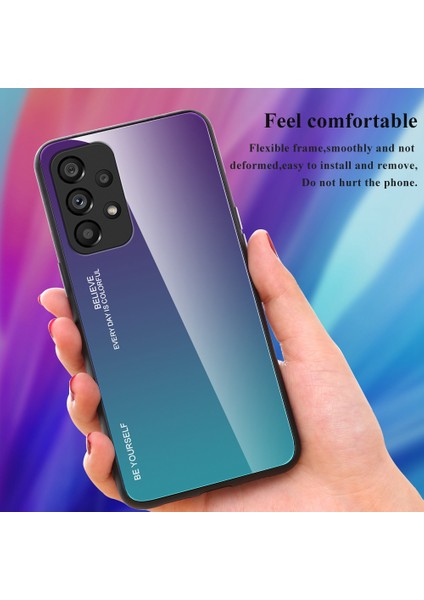 Samsung Galaxy A53 Için 5g Kırmızı Dayanıklı Koruyucu Kabuk Gradyan Renk Temsilli Cam Geri + Yumuşak Tpu Kenar Telefon Kılıfı (Yurt Dışından) fiyatları