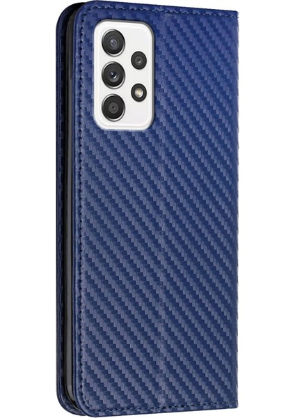Samsung Galaxy A53 5g Karbon Fiber Dokusu Için Manyetik Otomatik Emici Pu Deri Kasa, Stant Cüzdanı (Yurt Dışından)