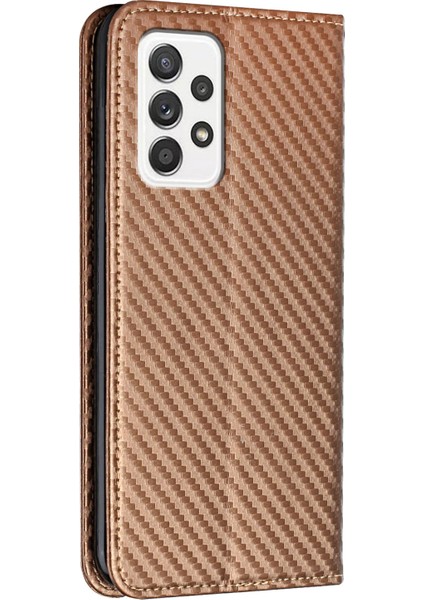 Samsung Galaxy A53 5g Karbon Fiber Dokusu Için Manyetik Otomatik Emici Pu Deri Kasa, Stant Cüzdanı (Yurt Dışından)