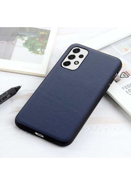 Samsung Galaxy A53 5g Için Dokulu Gerçek Işık Şok Geçirmez Deri Kaplamalı Pc + Tpu Hibrit Kılıf Telefon Kabuğu (Yurt Dışından) modelleri