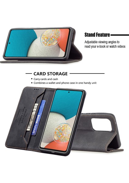 Anti-Fall Koruma Telefon Kasası Flip Tasarımı Rfıd Engelleme Deri Standı Cüzdan Telefon Kapak Koruyucusu Samsung Galaxy A53 5g (Yurt Dışından) fırsatları