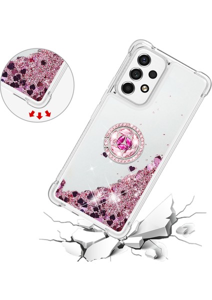 Quicksand Ring Kickstand Tpu Kapak Parlak Pullar Parlak Telefon Koruyucu Kılıf Samsung Galaxy A53 5g (Yurt Dışından) fırsatları
