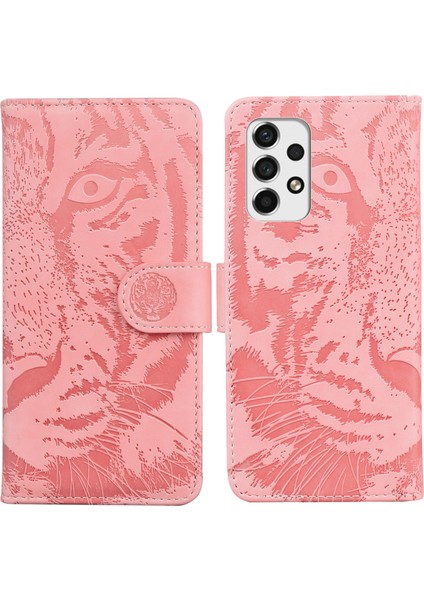 Samsung Galaxy A53 5g Flip Deri Kılıf Koruyucu Telefon Kapağı Baskı Tiger Desen Destekleme Stand Cüzdanı (Yurt Dışından)