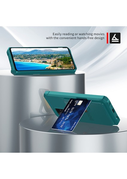 Samsung Galaxy A53 5g Tpu + Pu Deri Cüzdanı Manyetik Metal Tabakalı Cüzdan Anti-Cep Telefonu Kapağı Için Telefon Kasası (Yurt Dışından)