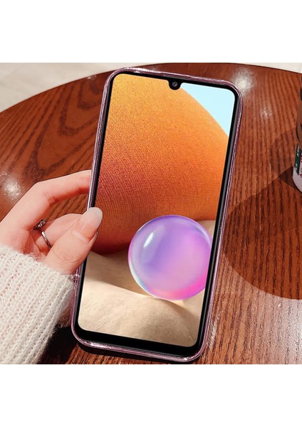 Samsung Galaxy A53 Için 5g Gradyan Glitter Tpu Kapak Çiçek Rhinestone Dekor Anti-Drop Telefon Kılıfı (Yurt Dışından)