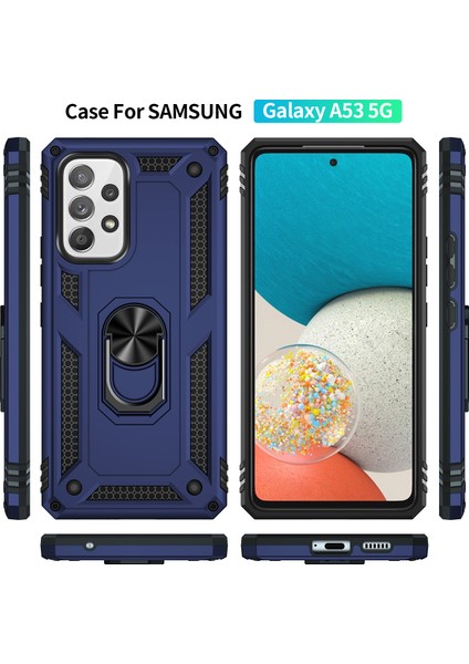 Samsung Galaxy A53 5g Pc + Tpu Hybrid Telefon Kılıfı ile Ring Kickstand Dahili Manyetik Metal Plakalı (Yurt Dışından) fiyatları