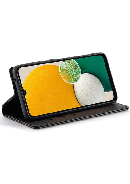 Karbon Fiber Doku Manyetik Otomatik Emici Pu Deri Telefon Kasası Kapak Cüzdanlı Samsung Galaxy A53 5g (Yurt Dışından)
