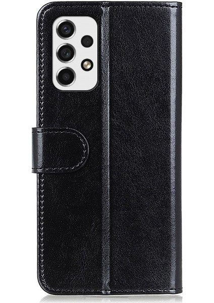 Deri Kılıf Çılgın At Doku Cüzdan Tasarım Telefon Kapak Stant Kabuğu Samsung Galaxy A53 5g (Yurt Dışından)