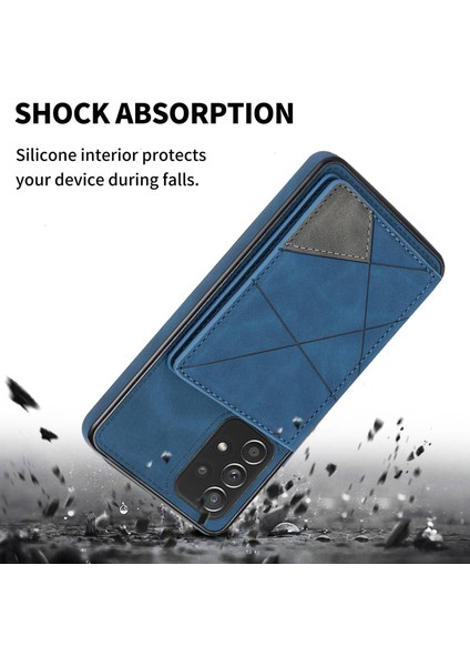 Samsung Galaxy A53 Için 5g Card Pocket Kickstand Tasarım Koruyucu Çizgisi Ekleme Baskı Pu Deri Dalgalı Anti Anti Telefon Kılıfı (Yurt Dışından) indirimleri