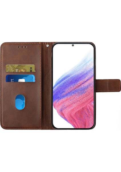 Samsung Galaxy A54 5g Hat Için Baskı Düz ​​renkli Pu Deri Deri Cüzdan Stand Kılıfı Tam Koruma Telefon Kapağı Kayışlı (Yurt Dışından) fırsatları