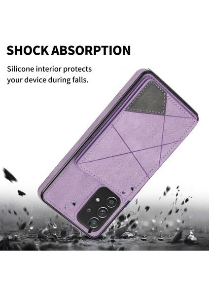 Samsung Galaxy A53 Için 5g Card Pocket Kickstand Tasarım Koruyucu Çizgisi Ekleme Baskı Pu Deri Dalgalı Anti Anti Telefon Kılıfı (Yurt Dışından) indirimleri