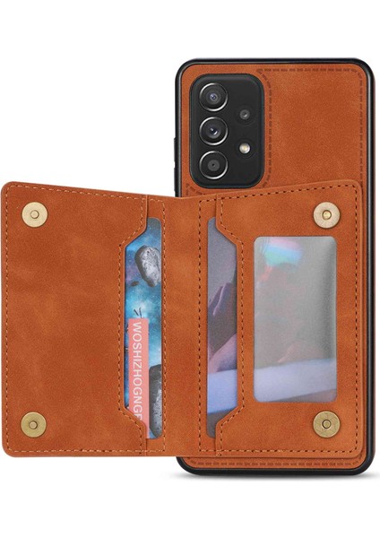 Samsung Galaxy A53 Için 5g Card Pocket Kickstand Tasarım Koruyucu Çizgisi Ekleme Baskı Pu Deri Dalgalı Anti Anti Telefon Kılıfı (Yurt Dışından) fiyatları