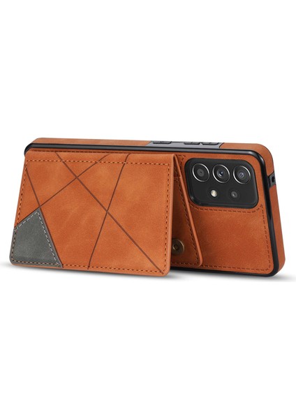Samsung Galaxy A53 Için 5g Card Pocket Kickstand Tasarım Koruyucu Çizgisi Ekleme Baskı Pu Deri Dalgalı Anti Anti Telefon Kılıfı (Yurt Dışından) modelleri