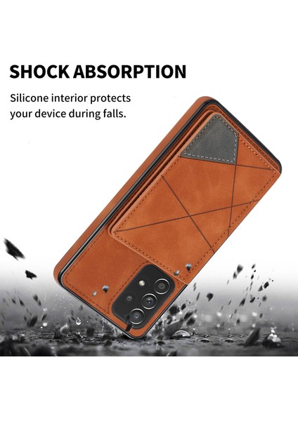 Samsung Galaxy A53 Için 5g Card Pocket Kickstand Tasarım Koruyucu Çizgisi Ekleme Baskı Pu Deri Dalgalı Anti Anti Telefon Kılıfı (Yurt Dışından) indirimleri