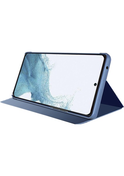 Samsung Galaxy A54 Için 5g Pencere Pu Deri Koruyucu Telefon Kılıfı Stand Ayna Elektrapan Anti-Çizelge Telefon Kapağı (Yurt Dışından)
